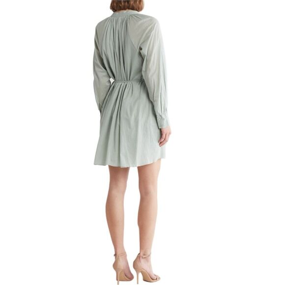 NWT Rebecca Taylor long sleeve cotton shift dress. Color: mint. Size XS - Picture 2 of 15